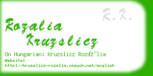 rozalia kruzslicz business card